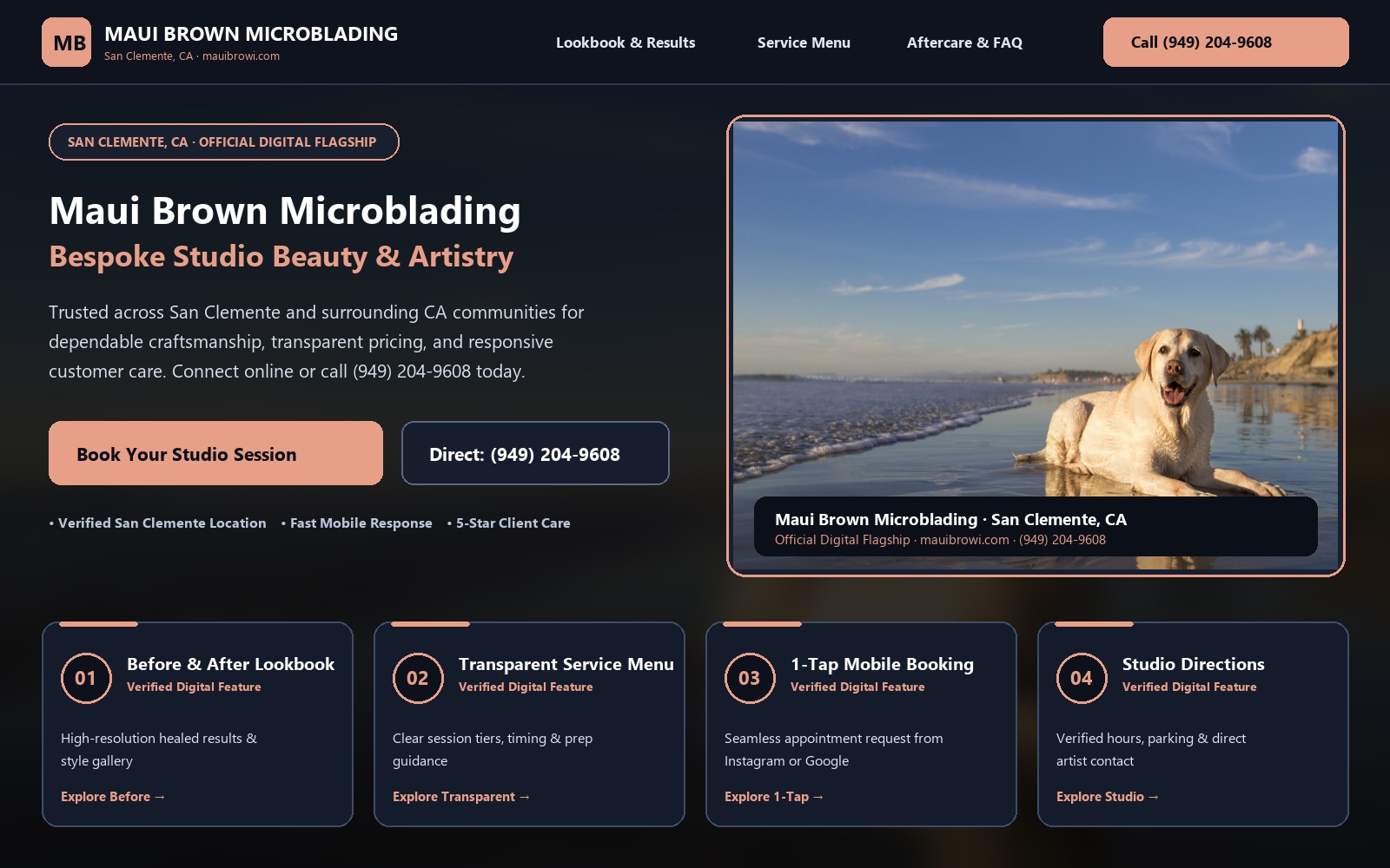 Proposed Maui Brown Microblading homepage preview